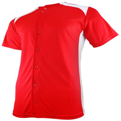 Epic Men's Full Button 2-Color Game Red/White Baseball Jerseys M