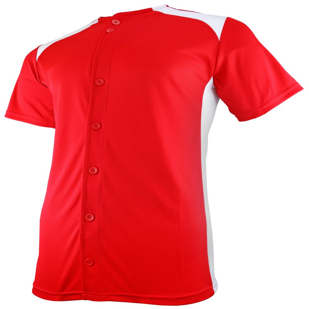 Epic Men's Full Button 2-Color Game Red/White Baseball Jerseys M