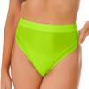 Freebily Women's Glossy High Waist Panty Briefs High Cut Rave Underwear Booty Dance Shorts Bottoms Fluorescent Green&high Cut XX-Large view 1