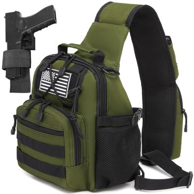 ATBP Small Tactical Holster Sling Backpack Accessories Shoulder Pouch Water Bottle & Radio Holder Crossbody Bag for Men