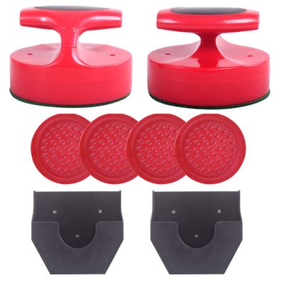 Air Hockey Pushers and Air Hockey Pucks,2PCS Striker with 4PCS plastic Pucks and 2PCS Striker holders