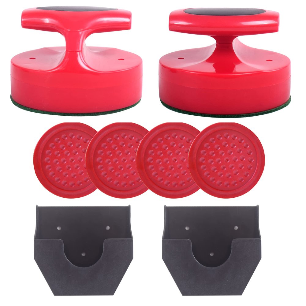 Air Hockey Pushers and Air Hockey Pucks,2PCS Striker with 4PCS plastic Pucks and 2PCS Striker holders