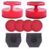 Air Hockey Pushers and Air Hockey Pucks,2PCS Striker with 4PCS plastic Pucks and 2PCS Striker holders view 1