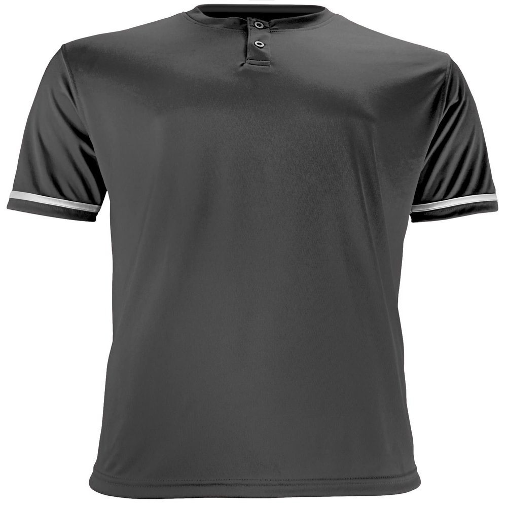 Epic Men's Two-Button Henley Short-Sleeve Black Baseball & Softball Jersey XL