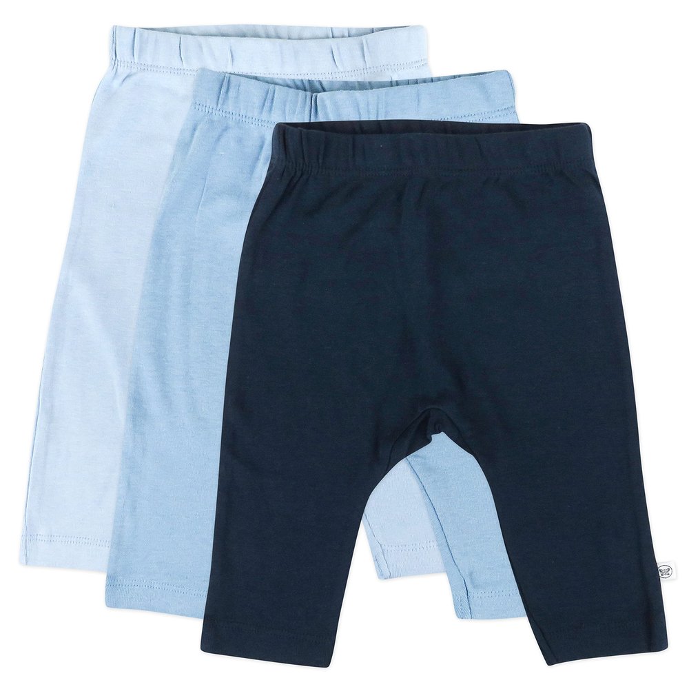 HonestBaby Baby Infant Organic Cotton Cuff-Less Harem Pants Multi-Pack, 3-6 Months