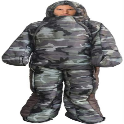 MDSD Hiking and Outdoors - Adult Camping Wearable Sleeping Bag Jacket with Feet and Sleeves, Warm Waterproof Windproof Sleeping Suit for Camping, Compression Sack Include