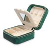 SoleGood Plush Velvet Small Jewelry Box Necklace Ring Storage Organizer Mini Jewelry case Jewelry Travel Organizer for Women Girls (Emerald Velvet) view 1