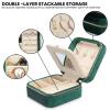SoleGood Plush Velvet Small Jewelry Box Necklace Ring Storage Organizer Mini Jewelry case Jewelry Travel Organizer for Women Girls (Emerald Velvet) view 3