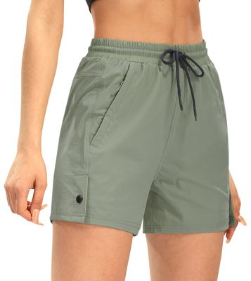 AFITNE Women's Hiking Shorts Quick Dry Lightweight Golf Active Water Shorts with Pockets for Work Outdoor Camping Fishing Sage Green XL