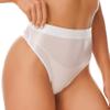 Freebily Women's Glossy High Waist Panty Briefs High Cut Rave Underwear Booty Dance Shorts Bottoms White&high Cut Medium view 3