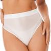 Freebily Women's Glossy High Waist Panty Briefs High Cut Rave Underwear Booty Dance Shorts Bottoms White&high Cut Medium view 4