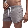 Mens Swimming Trunks No Mesh Liner Quick Dry Running Workout Shorts Pockets Casual Summer Solid Beach Shorts Swimwear Gray view 2