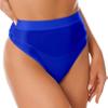 Hularka Women Shiny Glossy Panty Briefs High Cut Ballet Dance Underwear Shorts Panties Bottoms Blue,metallic XX-Large view 4
