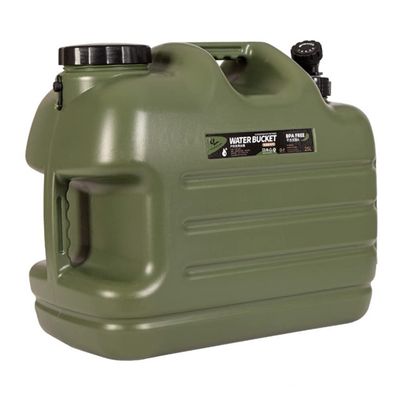 DESERT & FOX Water Container with Spigot 2.6/4.8/6.6Gal PE Water Storage Carrier Portable Green Bucket for Camping Hiking Picnic BBQ(Green 6.6Gal)