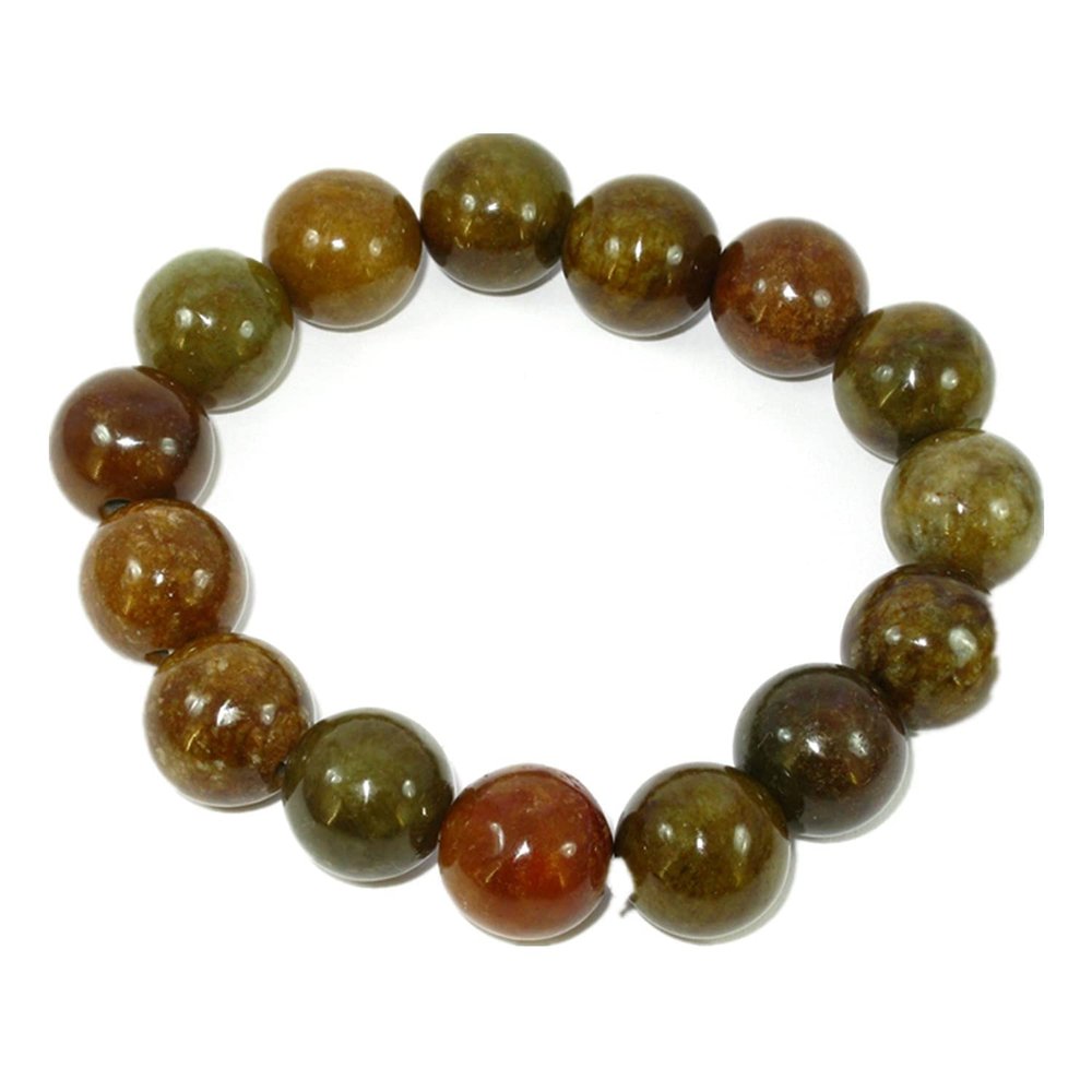 0.5" China Certified Nature Hisui Yellow Jadeite Jade Grade A Beads Bangle Bracelet
