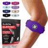 Sleeve Stars Tennis Elbow Brace for Men & Women, Elbow Brace for Tendonitis, Tennis Elbow Strap, Golfers Elbow Brace, Elbow Support Wrap for Tennis Elbow Relief, Fits 9"-23" (Single/Dark Purple) view 1