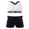 Daenrui Kids Girls Sports Bra Crop Top with Booty Shorts 2 Pieces Activewear Set for Gymnastics/Dance/Swimming White 6 Years view 3