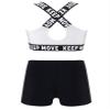 Daenrui Kids Girls Sports Bra Crop Top with Booty Shorts 2 Pieces Activewear Set for Gymnastics/Dance/Swimming White 6 Years view 4