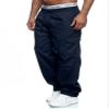 THWEI Mens Cargo Pants Casual Drawstring Athletic Jogger Sports Outdoor Trousers Navy XL view 1