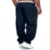 THWEI Mens Cargo Pants Casual Drawstring Athletic Jogger Sports Outdoor Trousers Navy XL view 4
