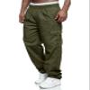 THWEI Mens Cargo Pants Casual Drawstring Athletic Jogger Sports Outdoor Trousers Army Green 2XL view 1