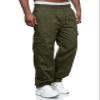 THWEI Mens Cargo Pants Casual Drawstring Athletic Jogger Sports Outdoor Trousers Army Green 2XL view 3