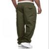 THWEI Mens Cargo Pants Casual Drawstring Athletic Jogger Sports Outdoor Trousers Army Green 2XL view 4