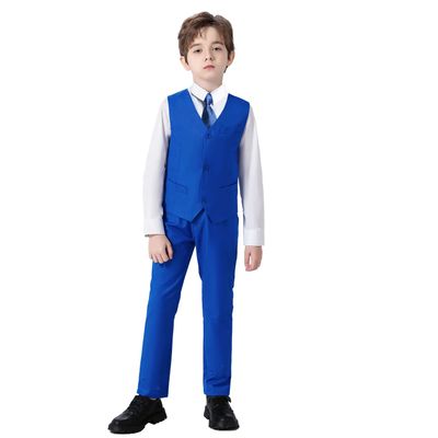 Kids Suit for Boys Vest and Pants Set Toddler Formal Tuxedo Ring Bearer Suits Boys Dress Outfit Size 6 Royal Blue