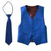 Kids Suit for Boys Vest and Pants Set Toddler Formal Tuxedo Ring Bearer Suits Boys Dress Outfit Size 6 Royal Blue view 3