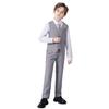 Toddler Suit Set for Boys 5T Kids Tuxedo Suits Wedding Outfit Boy Formal Wear Dress Suit Set with Shirt Light Grey view 2