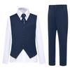 Mosedou Boys Suits for Kids Tuxedo Suit Vest Set Toddler Boy Wedding Outfit Formal Dresswear Size 5 Navy Blue view 1