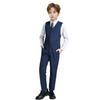 Mosedou Boys Suits for Kids Tuxedo Suit Vest Set Toddler Boy Wedding Outfit Formal Dresswear Size 5 Navy Blue view 2