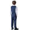 Mosedou Boys Suits for Kids Tuxedo Suit Vest Set Toddler Boy Wedding Outfit Formal Dresswear Size 5 Navy Blue view 3
