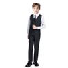 Suit for Boys Toddler Formal Tuxedo Ring Bearer Suits for Wedding Kids Black Dress Pants and Vest Set 4T view 2