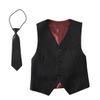 Suit for Boys Toddler Formal Tuxedo Ring Bearer Suits for Wedding Kids Black Dress Pants and Vest Set 4T view 4