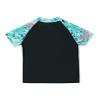 Yartina Kids Girls Rash Guard Swimsuit 2Pcs Sets Floral Print Short Sleeve Shirt with Booty Shorts Tankini Black-Green 8 view 2