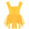 easyforever Girls Ballet Dress Ballet Tutu Leotard Ballerina Outfit Gymnastics Skirted Leotard Dance wear Costume Yellow 6 Years view 2