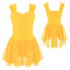 easyforever Girls Ballet Dress Ballet Tutu Leotard Ballerina Outfit Gymnastics Skirted Leotard Dance wear Costume Yellow 6 Years view 3