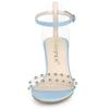 Allegra K Women's Clear Block Heel Ankle Strap Sky Blue Heeled Sandals 9 M US view 3