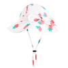 Baby Girl Sun Hat with UPF 50+ Outdoor Adjustable Beach Hat with Wide Brim Bucket Hats (12-24 Months, White-Strawberry Printing) view 1