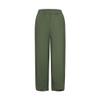 LIUguoo 2024 Summer Pants for Women Casual Pockets Cotton Linen Wide Leg Drawstring Elastic Waist Capris Crop Pants Slacks Army Green view 4