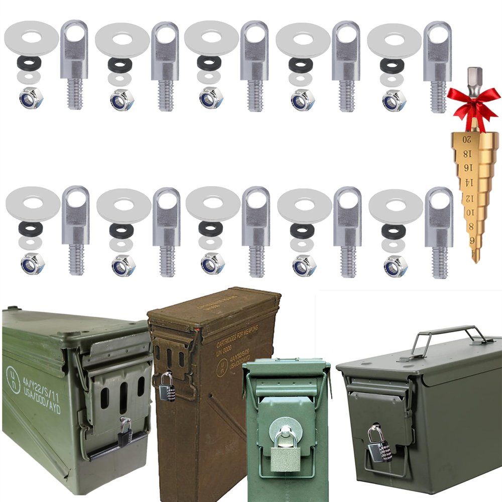 Ammo can Lock kit Metal Ammo Box Locking Hardware case Lock for 50 Cal, Fat 50, 30 Cal, 20 mm, 40 mm