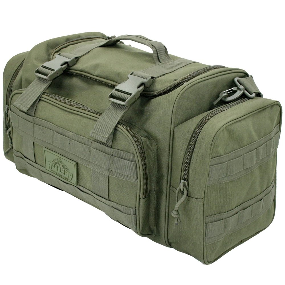 APRILBAY Duffel Bag  Heavy Duty Tactical Gym Bag for Men, Splashwater-Proof Weekender Travel Bag for Basketball, Football, Soccer, Hiking, and Hunting (Dark Green)