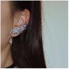 Yheakne Boho Crystal Angel Wing Earrings Silver Rhinestone Wing Earrings Cz Crystal Ear Climber Earrings Guardian Wing Clip on Earrings Jewelry for Women Gifts view 2