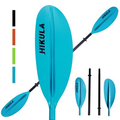 HIKULA Kayak Paddle 4 Pieces Aluminum Shaft and PP Blade Floating 86.6in/220cm, 90.5inch/230cm Lightweight Oars