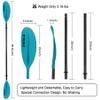 HIKULA Kayak Paddle 4 Pieces Aluminum Shaft and PP Blade Floating 86.6in/220cm, 90.5inch/230cm Lightweight Oars view 3