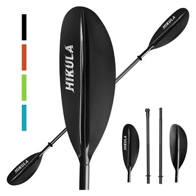 Kayak Paddle 4 Pieces Aluminum Shaft and PP Blade Floating 86.6in/220cm, 90.5inch/230cm Lightweight Oars