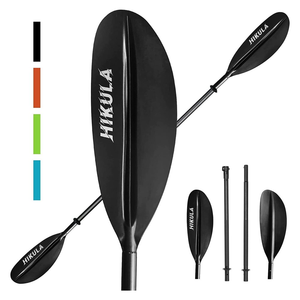 Kayak Paddle 4 Pieces Aluminum Shaft and PP Blade Floating 86.6in/220cm, 90.5inch/230cm Lightweight Oars