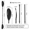 Kayak Paddle 4 Pieces Aluminum Shaft and PP Blade Floating 86.6in/220cm, 90.5inch/230cm Lightweight Oars view 3