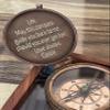 Engraved Brass Compass with Leather Case- Personalized Sundial Pocket Compass for Men, Antique Poem Compass, Gift for Women, Gift to Son from Mom view 3